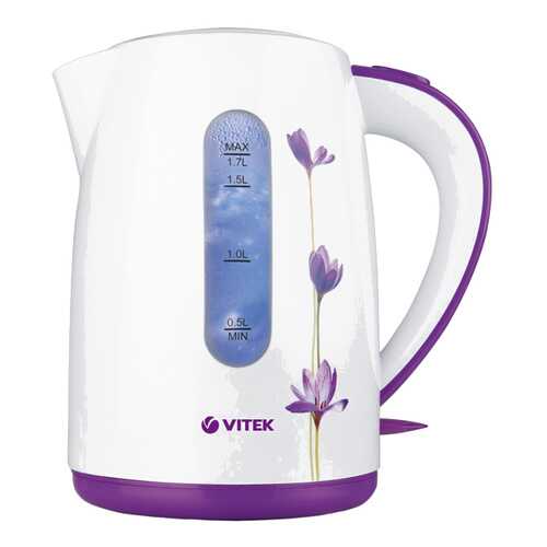 Чайник электрический Vitek VT-7011 W White/Purple в ТехноПорт