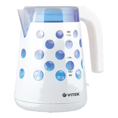 Чайник электрический Vitek VT-7048 W White/Blue в ТехноПорт