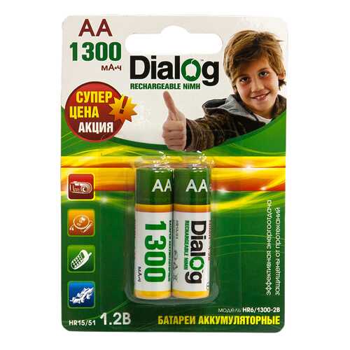 Аккумуляторная батарея Dialog HR6/1300-2B 2 шт в ТехноПорт