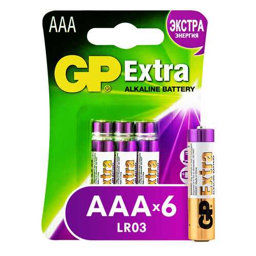 Батарейка GP Batteries Extra AAA (24AX-2CR6) 6 шт в ТехноПорт