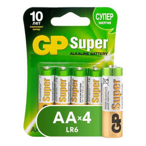 Батарейка GP Batteries Super Alkaline AA (15A-CR4) 4 шт в ТехноПорт