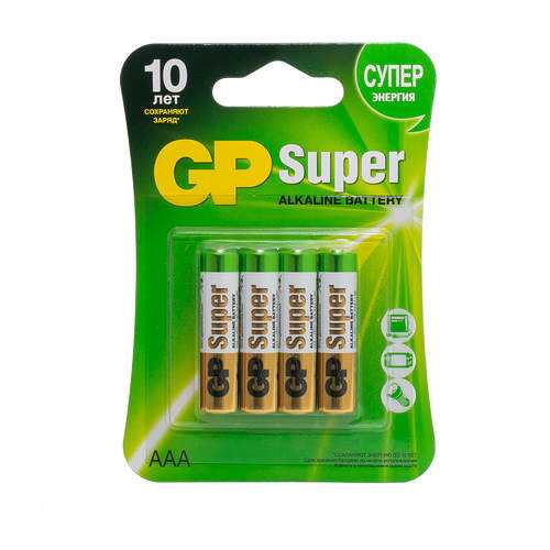 Батарейка GP Batteries Super Alkaline Battery AAA 4 шт в ТехноПорт