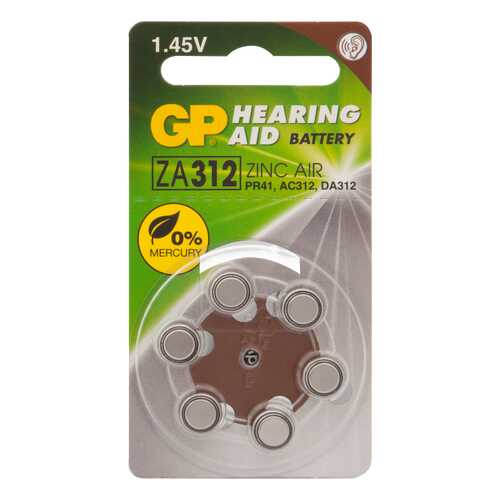 Батарейка GP Hearing Aid ZA312 6 шт в ТехноПорт