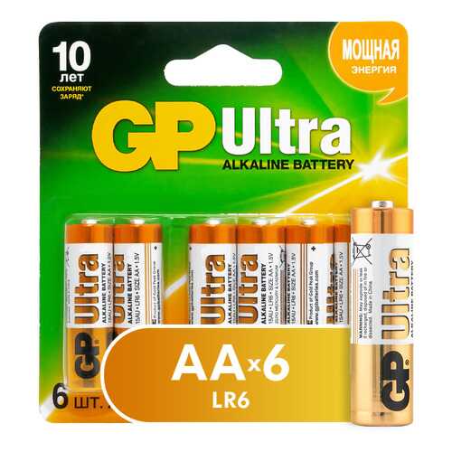 Батарейка GP Ultra AA (15AU4/2-CR6) 6 шт в ТехноПорт