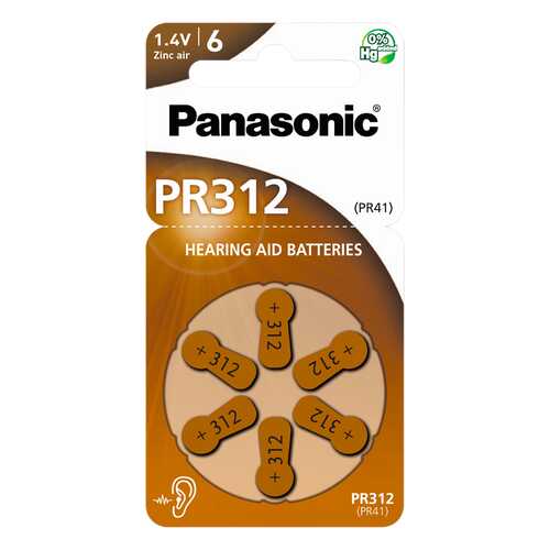 Батарейка Panasonic PR-312/6LB 6 шт в ТехноПорт