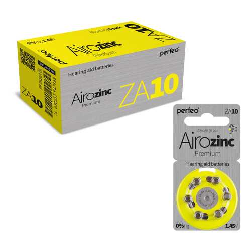 Батарейка Perfeo ZA10/6BL Airozinc Premium 60 шт в ТехноПорт