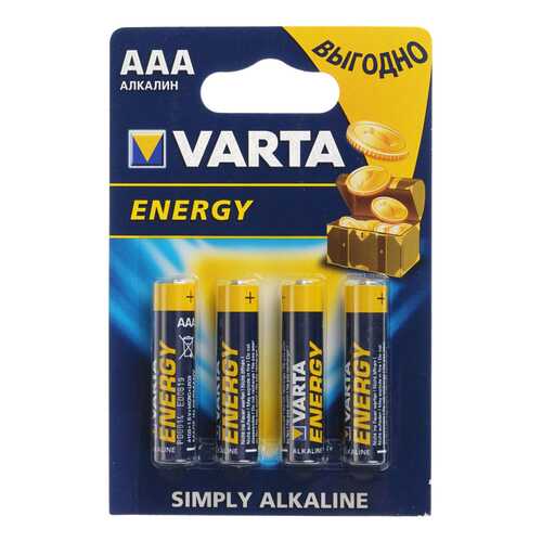 Батарейка щелочные Varta Energy AAA LR3 4 шт в ТехноПорт