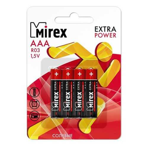 Батарейка солевая Mirex R03/AAA 1,5V 4 шт в ТехноПорт