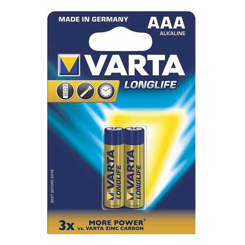 Батарейка Varta Longlife LR03-2BL 2 шт в ТехноПорт