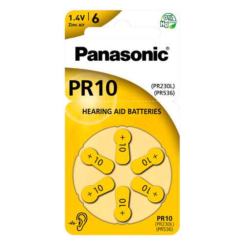 Батарейки для слуховых аппаратов Panasonic PR-230-6LB в ТехноПорт