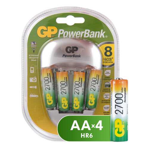 Зарядное устройство + аккумуляторы GP PB27GS270-2CR5 AA 4 шт. 2550 mAh в ТехноПорт