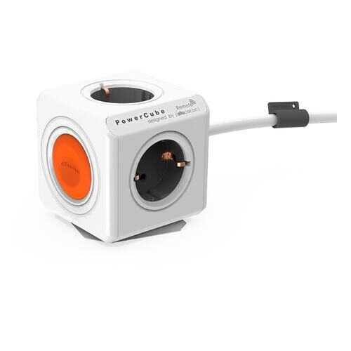 Удлинитель Allocacoc PowerCube Remote 1512/EUEXRM, 4 розетки, 1,5 м, White/Orange в ТехноПорт
