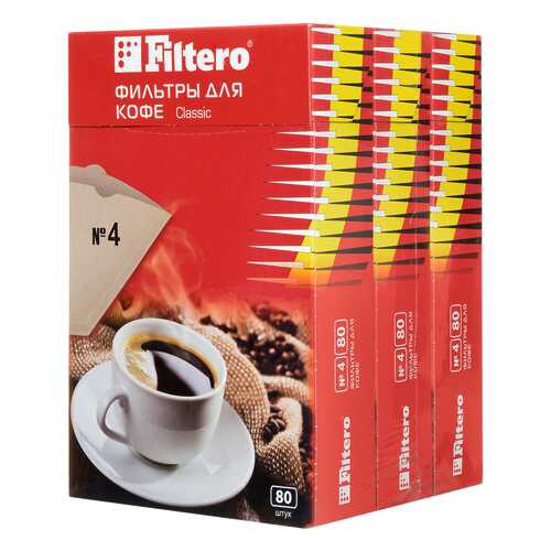 Фильтр универсальный для кофеварок Filtero Classic №4 в ТехноПорт