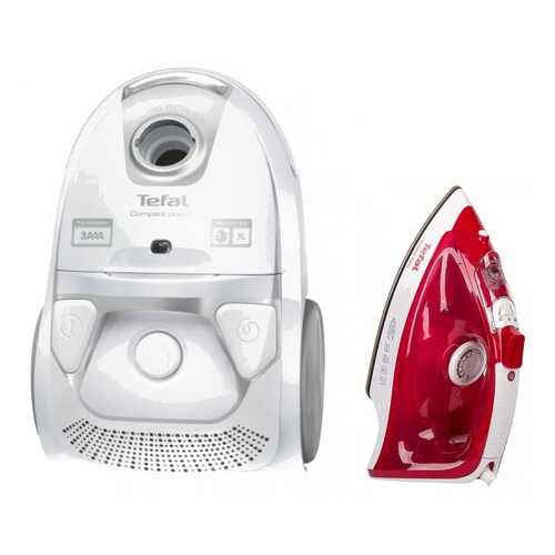 Комплект Пылесос Tefal City Space TW3927 White +Утюг Tefal FV1543 White/Red в ТехноПорт